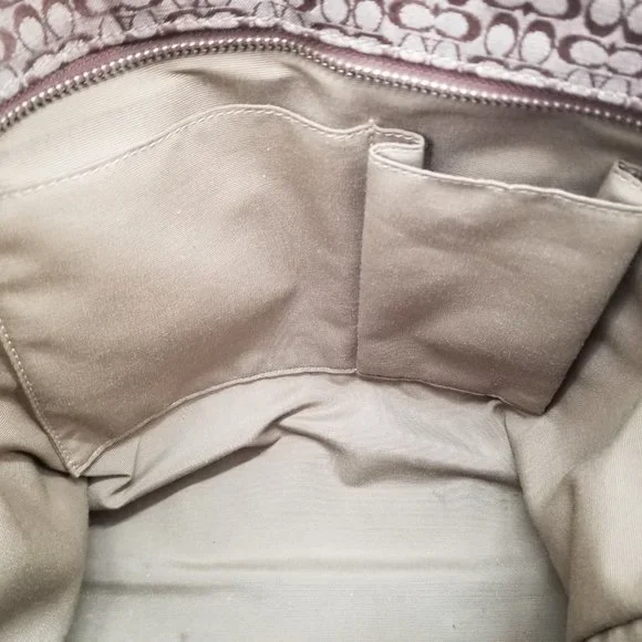 Coach Brown and Tan Jacquard Shoulder Bag - Picture 10 of 16